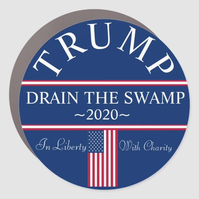 Trump Drain The Swamp  Large Car Magnet (Front)