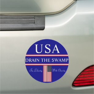 Trump Drain The Swamp USA   Large Car Magnet