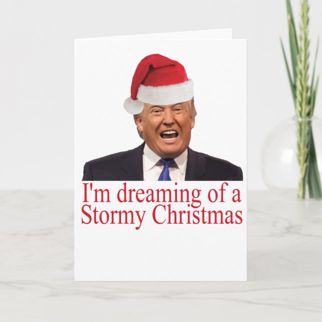 Trump, Dreaming of a Stormy Christmas Holiday Card (Front)