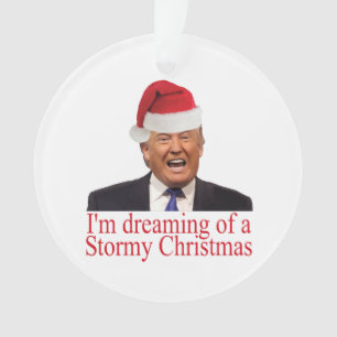 Trump, Dreaming of a Stormy Christmas Ornament