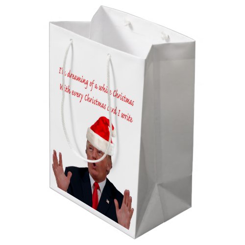 Trump Dreaming of a White Christmas Medium Gift Bag