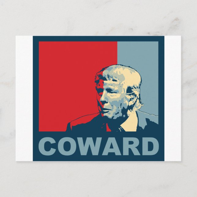 Trump/Drumpf: Coward (Hope colors) Postcard (Front)