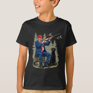 Trump Duck Hunting Donald Trump Old School Camoufl T-Shirt
