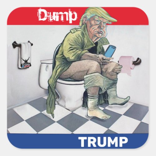Trump Dump Square Sticker