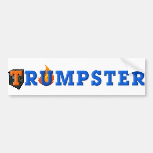 Trump Dumpster Sticker 3 -- Blue, White (Front)
