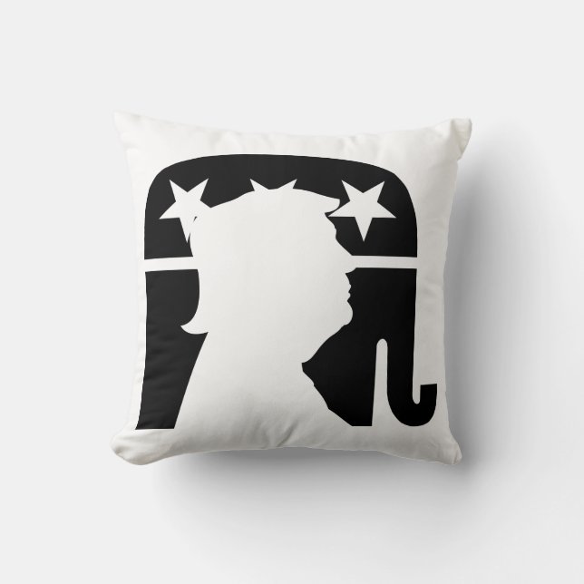 Trump Elephant Throw Pillow (Front)