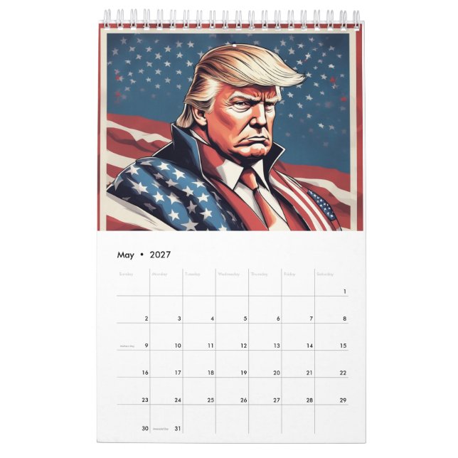 Trump Epic American Flag Calendar (May 2027)