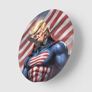 Trump Epic Superhero Wall Clock