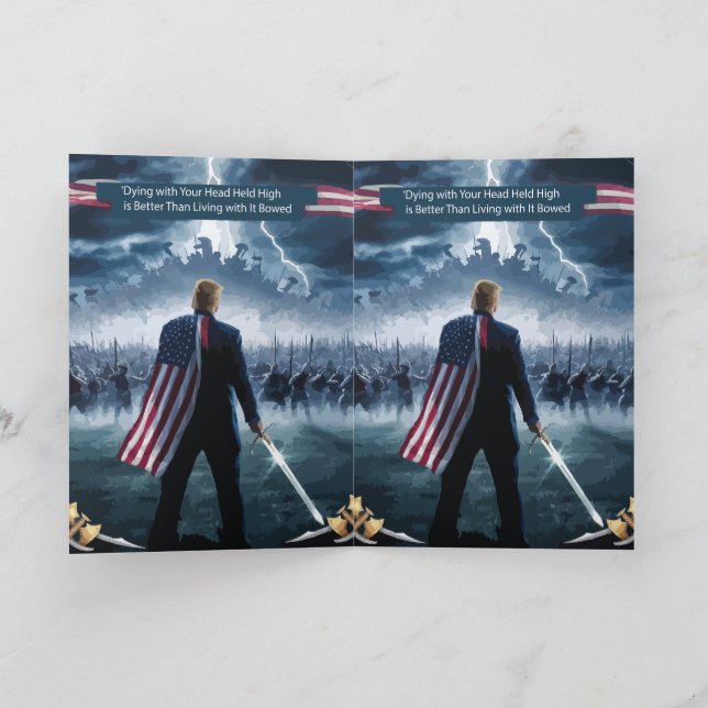 Trump Epic Warrior Greeting  Card (Inside)