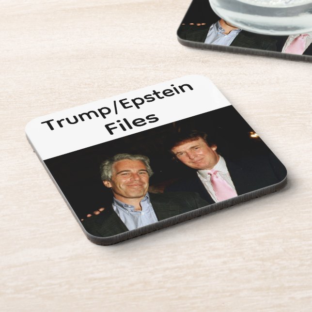 Trump/Epstein Files Beverage Coaster (Left Side)