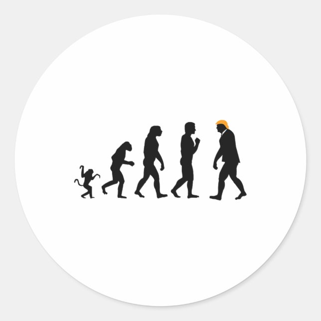 Trump Evolution Resist Funny Donald Trump  Classic Round Sticker (Front)