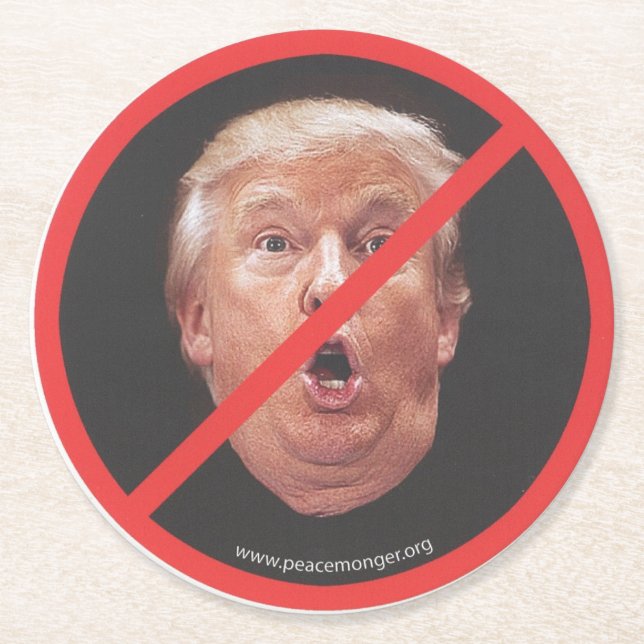 Trump Face Paper Coaster (Front)