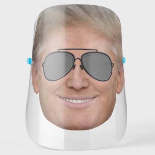 Trump Face Photo with Black Sunglasses Face Shield