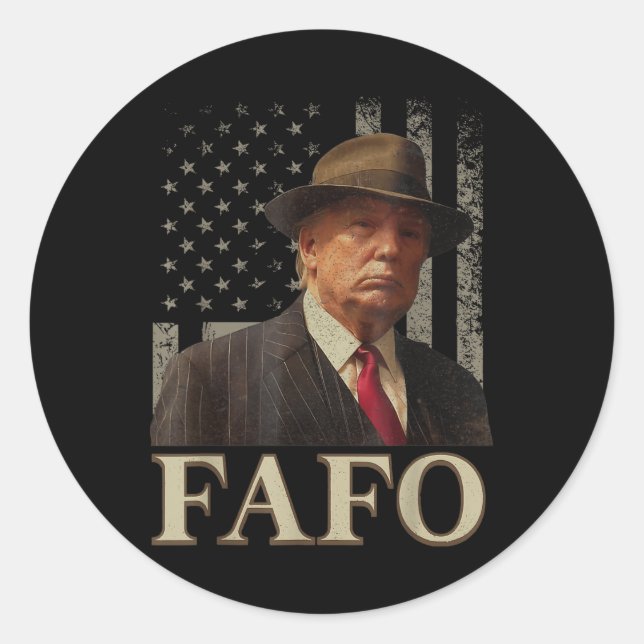 Trump Fafo, Funny Fafo Trump American Flag _1  Classic Round Sticker (Front)