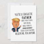 Trump Father, Funny Dad Birthday, Father's day Holiday Card<br><div class="desc">A funny Trump card for your Dad on his birthday or father's day! *READY TO SHIP* DETAILS: 🐼This is a physical product, which includes a printed card and a white envelope. This is NOT a digital download you will be mailed the greeting card along with the envelope. 🐼SIZE: standard 5"...</div>