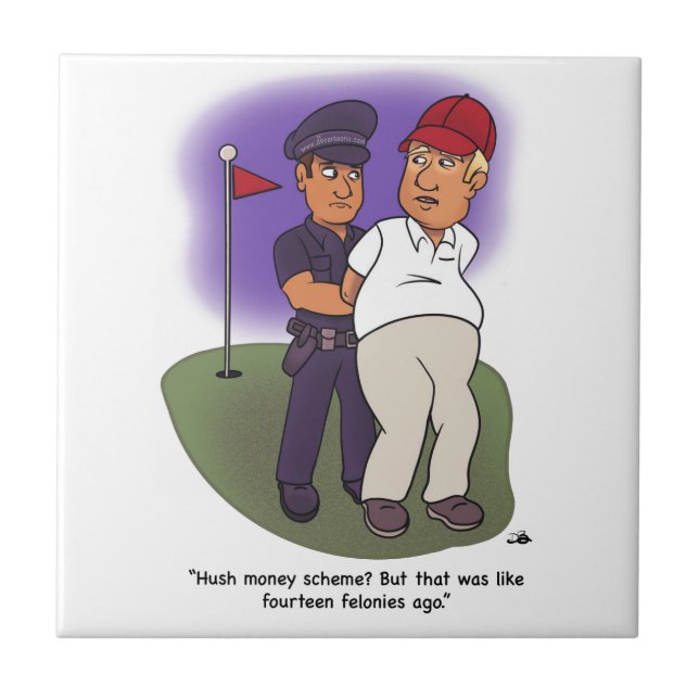 Trump Felonies Ceramic Tile (Front)