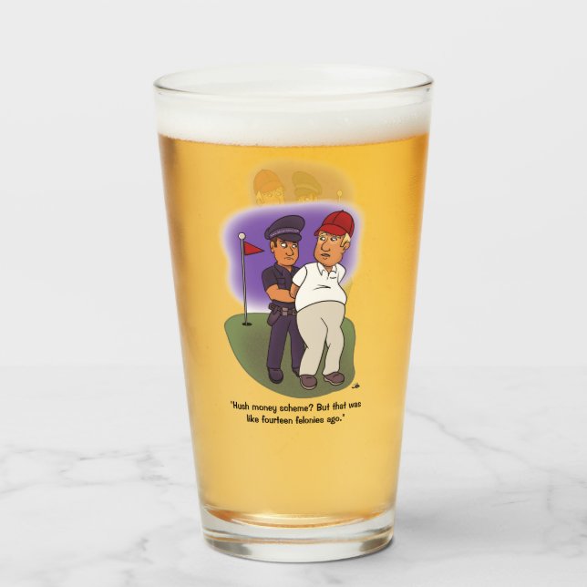 Trump Felonies Drinking Glass (Front Filled)