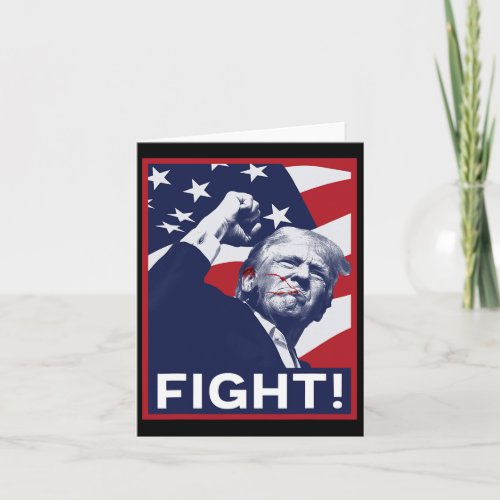 Trump Fight! Fist Pump Us Flag Poster 2024  Card