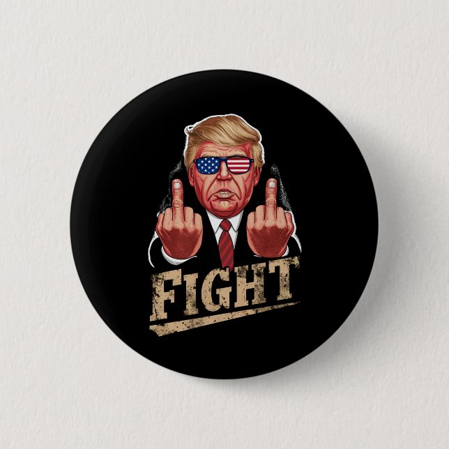 Trump Fight US Election Retro Vintage Button (Front)