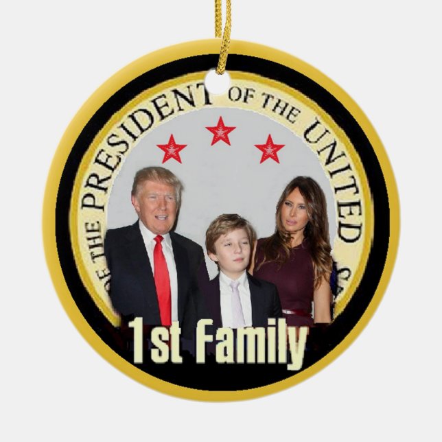 TRUMP First Family Ceramic Ornament (Front)