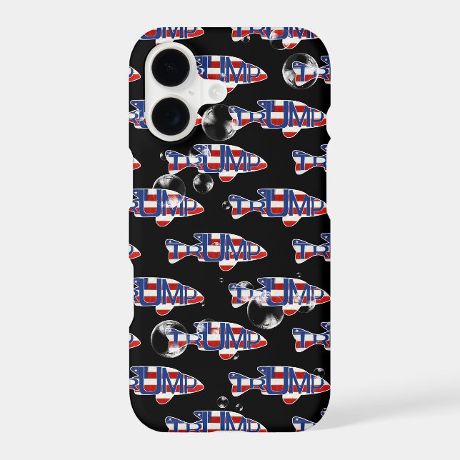 TRUMP Fish Flags with Bubbles Iphone Case (Back)