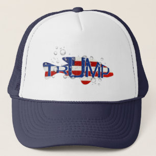 Trump Flag Fish in Bubbles Trucker Hat