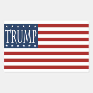 TRUMP FLAG GEAR, MAKE AMERICA GREAT AGAIN. RECTANGULAR STICKER