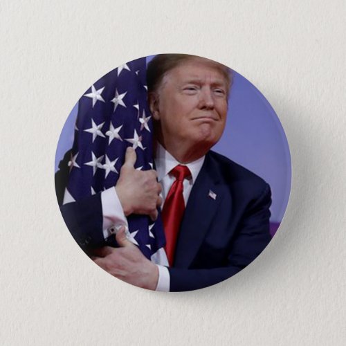 Trump Flag Hugger Button