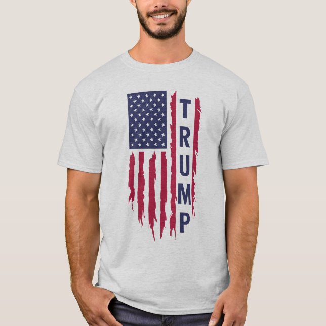 Trump Flag Tee" – Patriotic Supporter T-Shirt (Front)