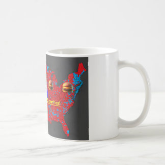 Trump flipping burgers and counties thumbs up coffee mug