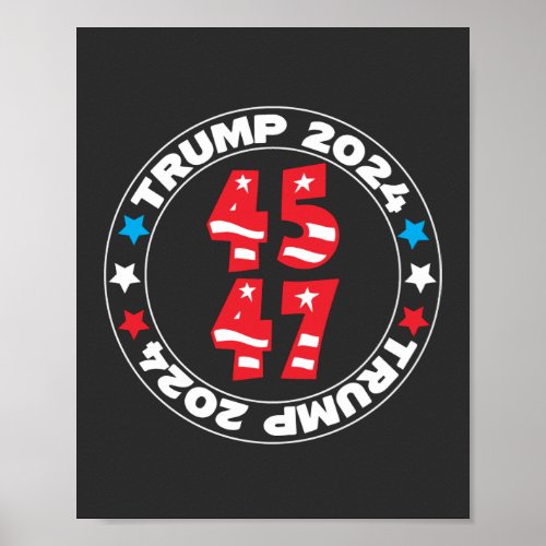 Trump For 2024 Presidential Election 45 47 Poster