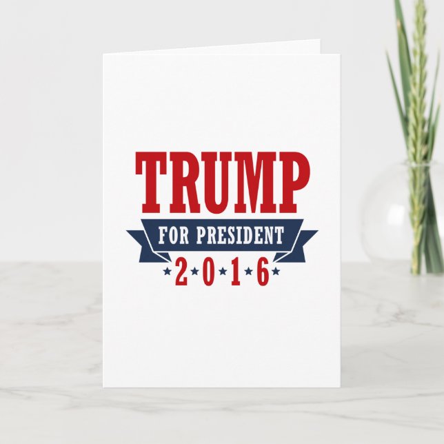 Trump For President 2016 Certified Ribbon Card (Front)