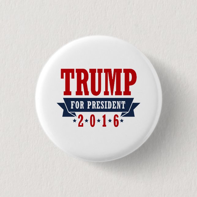 Trump For President 2016 Certified Ribbon Pinback Button (Front)