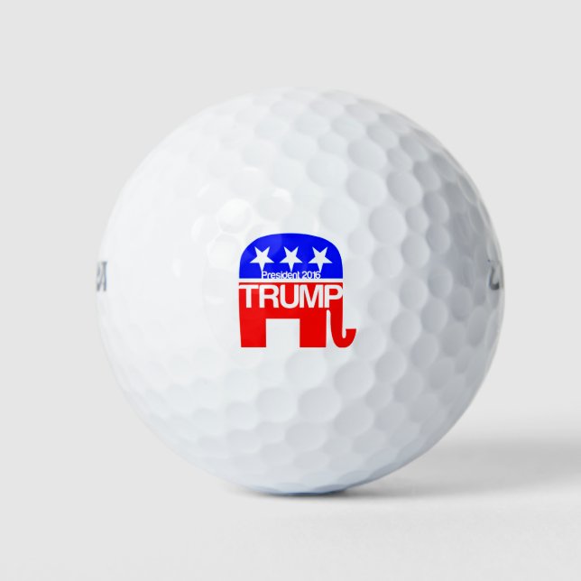 Trump For President 2016 Elephant Golf Balls (Front)