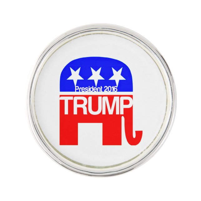 Trump For President 2016 Elephant Lapel Pin (Front)