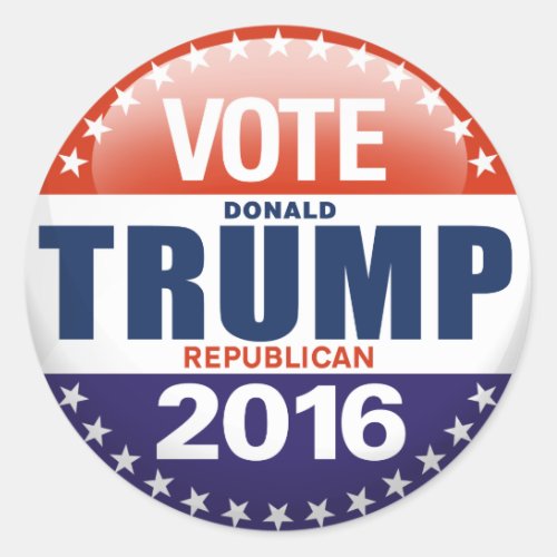 Trump for President 2016 Vintage Retro Button Classic Round Sticker