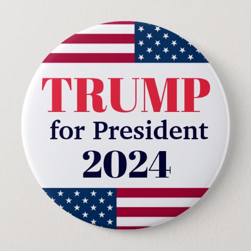 TRUMP for President 2024_American Flag Button