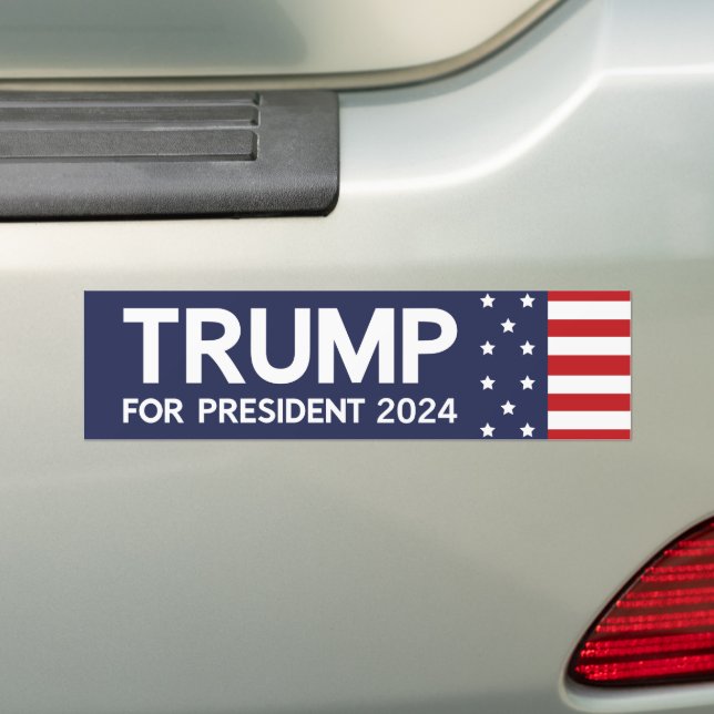 Trump For President 2024 Bumper Sticker (On Car)