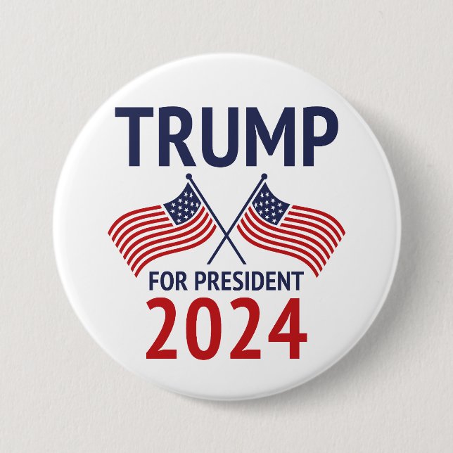Trump For President 2024 Button (Front)