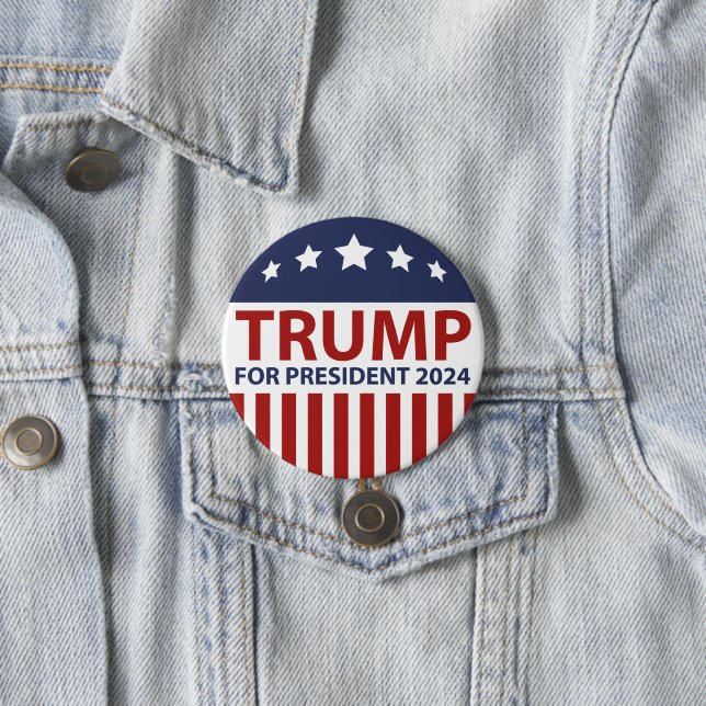 Trump For President 2024 Button (In Situ)
