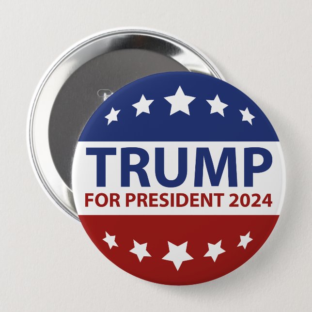 Trump For President 2024 Button (Front & Back)