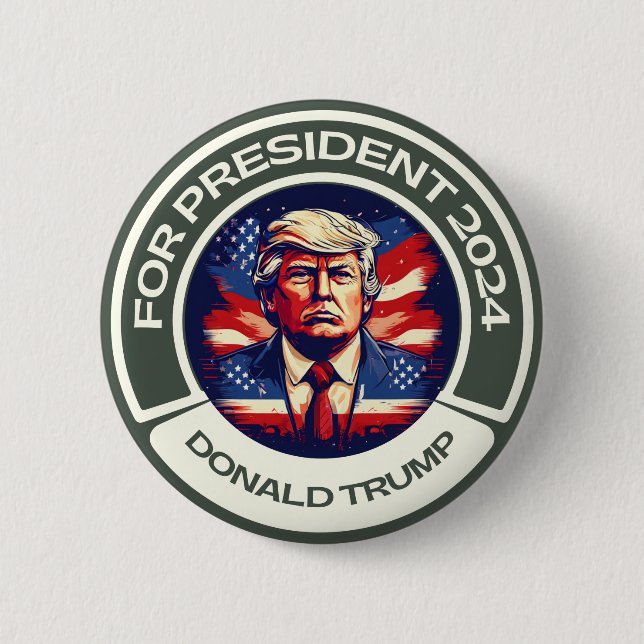 Trump for President 2024 Button (Front)