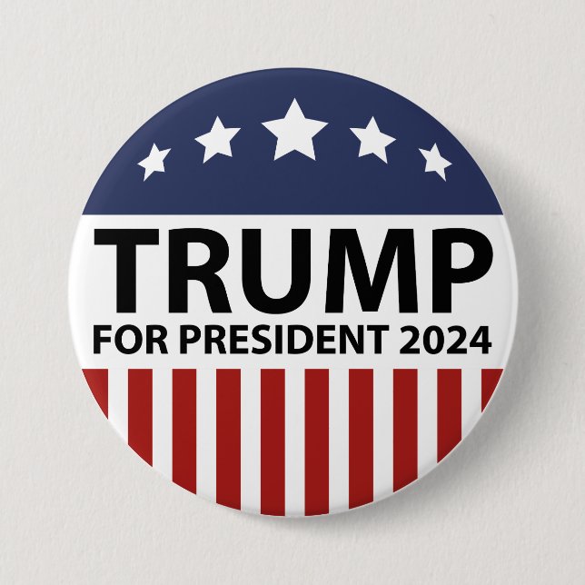 Trump For President 2024 Button (Front)