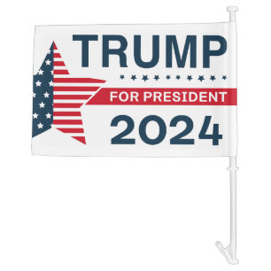 Trump For President 2024 Car Flag