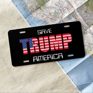 Trump for President 2024 Election Save America License Plate