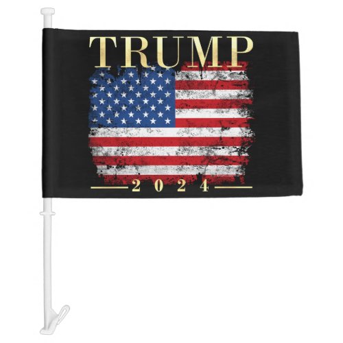 Trump for President 2024 Gold Political Campaign Car Flag