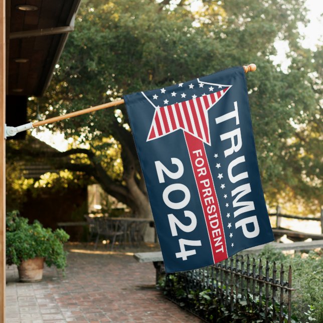Trump For President 2024 House Flag (In SItu)