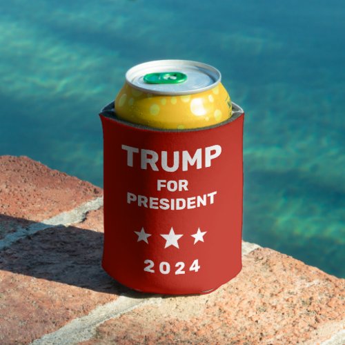Trump For President 2024 Red Can Cooler