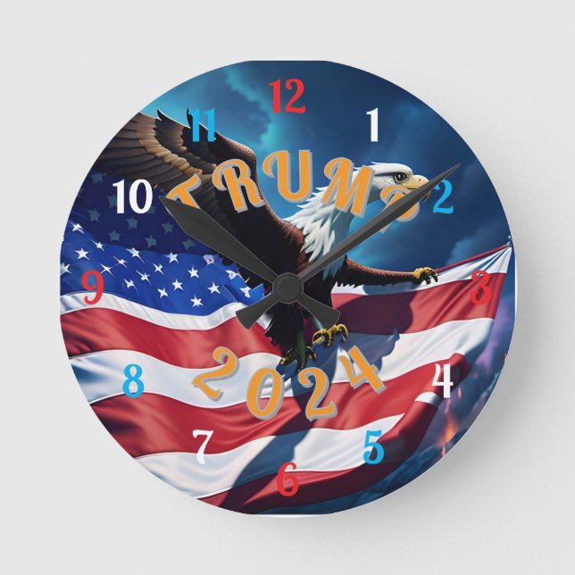 TRUMP for PRESIDENT 2024 Round Clock (Front)