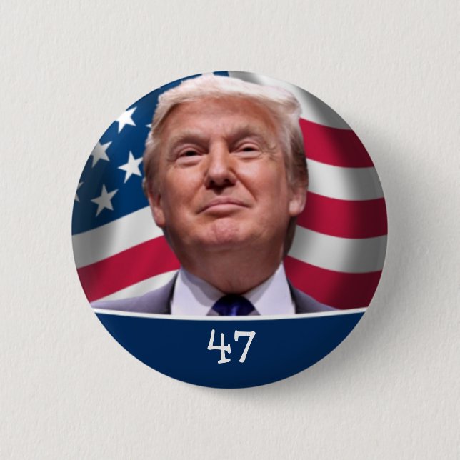 Trump for president 47 vote 2024 button (Front)
